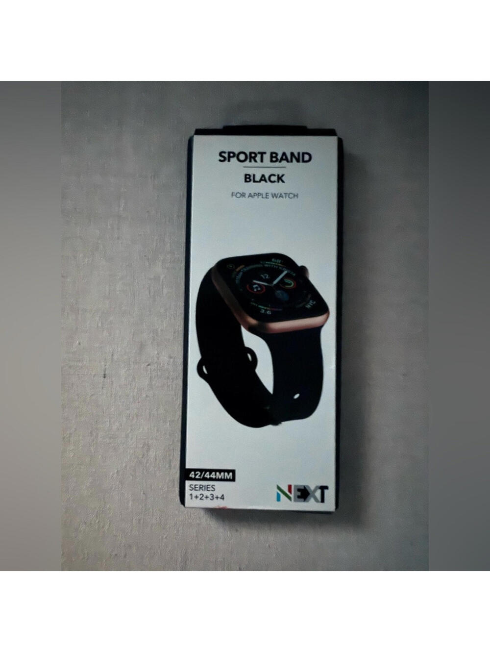 NEXT Black silicone sportband for Apple Watch 42/44mm NIB